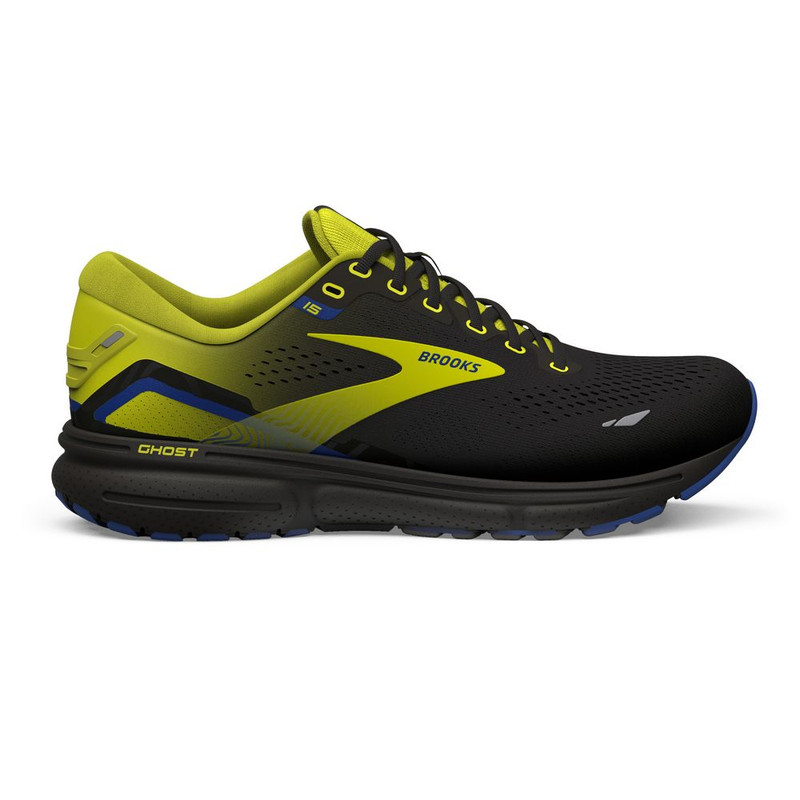 Brooks Men's Ghost 15 - Black / Blue - 110393-063 - Profile