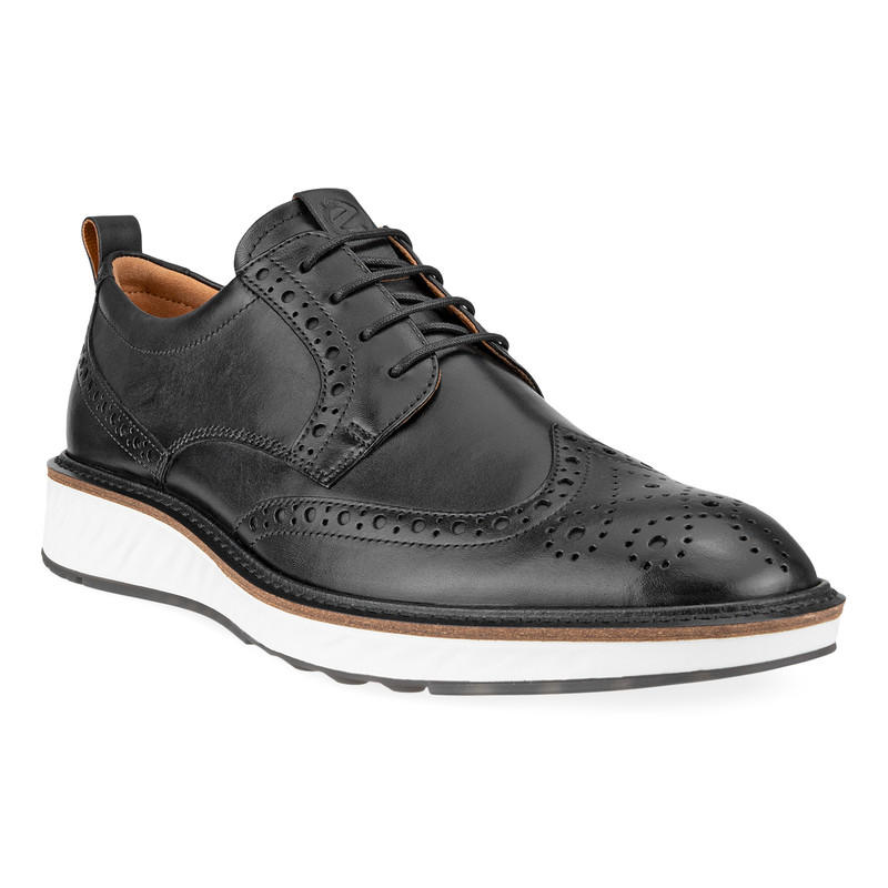 ECCO Men's ST.1 Hybrid Shoe (Wingtip) - Black - 836424-11001 - Angle