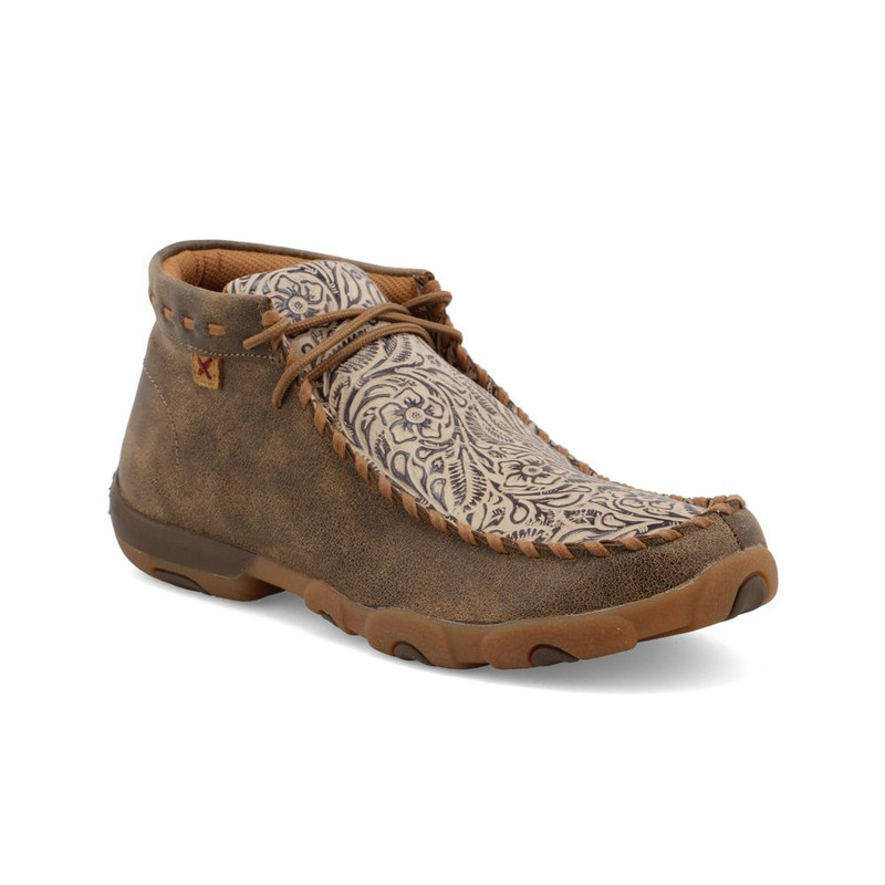 Twisted X Women's Chukka Driving Moc - Brown Print - WDM0080 - Angle