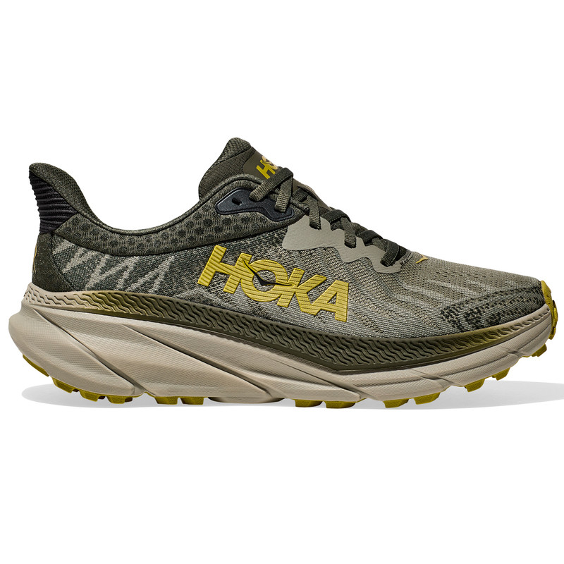 HOKA ONE ONE Men's Challenger 7 - Olive Haze / Forest Cover (Wide Width) - 1134499-OZF - Profile