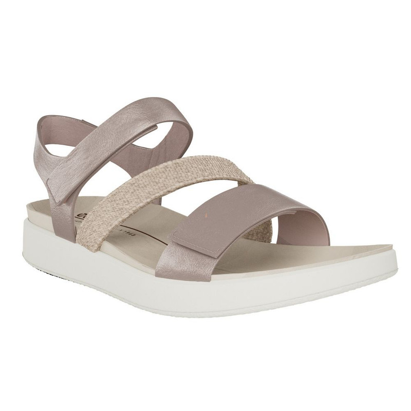 ECCO Women's Flowt Strappy Sandal - Grey Rose Metallic - 273713-51487 - Angle