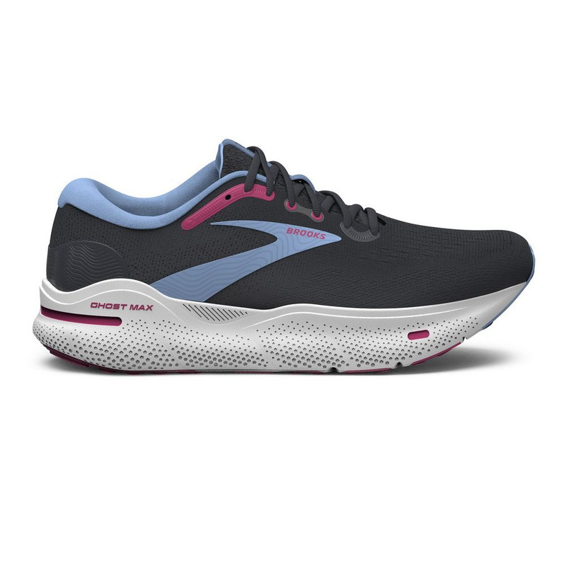 Brooks Women's Ghost Max - Ebony / Open Air / Lilac Rose - 120395-082 - Profile
