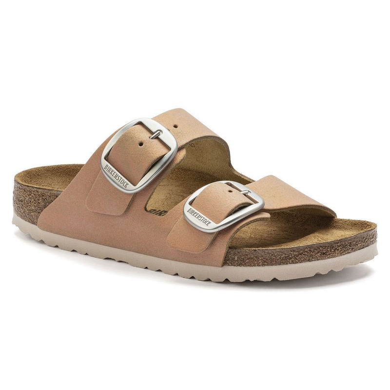 Birkenstock Women's Arizona Big Buckle Nubuck Leather - Washed Metallic Copper (Narrow Width) - 1023867 - Angle