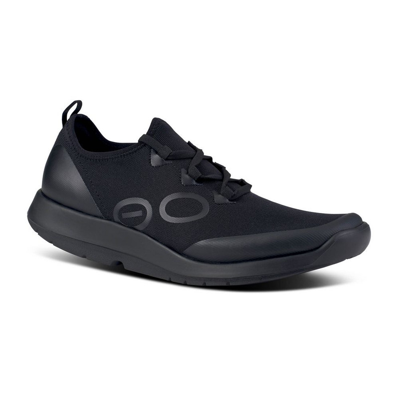 OOFOS Men's Oomg Sport LS Low - Black - 5086/Black - Angle