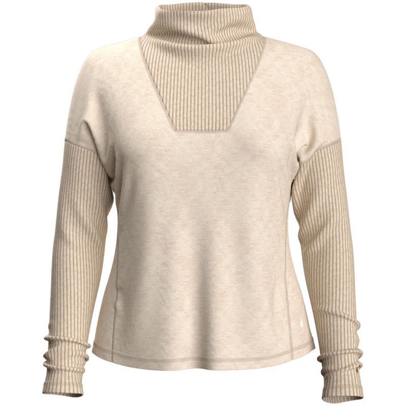 Smartwool Women's Thermal Merino Rib Top - Toasted Coconut Heather - SW017270-M04 - Profile