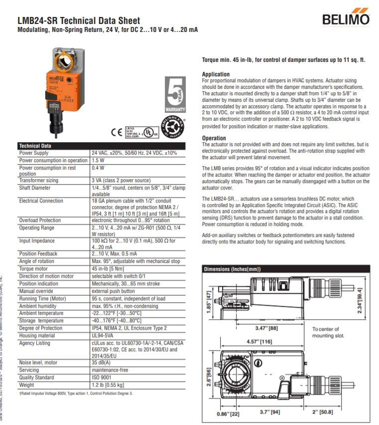 BELIMO LMB24-SR ACTUATOR