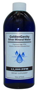 12,000 PPM Colloidal Silver Immune Support Supplement - 16 oz (475 ml) -Non-Toxic High PPM Atomic Trace Minerals.