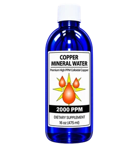 Colloidal Copper 2000 PPM – Premium Mineral Water – 16 oz