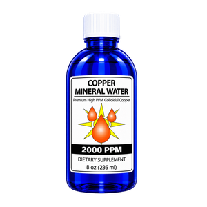 Colloidal Copper 2000 PPM – Premium  Mineral Water – 8 oz