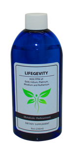 LifeGevity: Colloidal Gold, Iridium, Platinum, Rhodium & Ruthenium 8 Oz Bottle