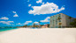 Beautiful beach area at the Breezes Resort in Nassau. 