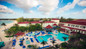 Large pool area at adults-only Breezes Resort in Nassau. 