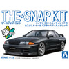 Aoshima 1/32 Scale Snap Kit #14-SP3 Nissan R32 Skyline GT-R Custom Wheels Black Pearl Metallic Model Kit