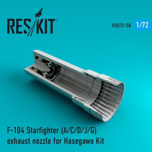 Res/Kit 1/72 Scale F-104 StarFighter A/C/D/J/G Exhaust Nozzle for Hasegawa Kits