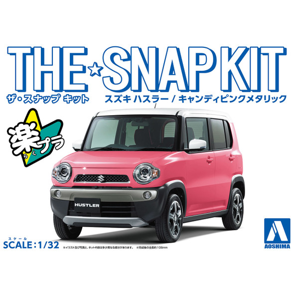 Aoshima 1/32 Scale Snap Kit #01-B Suzuki Hustler Candy Pink Metallic Model Kit