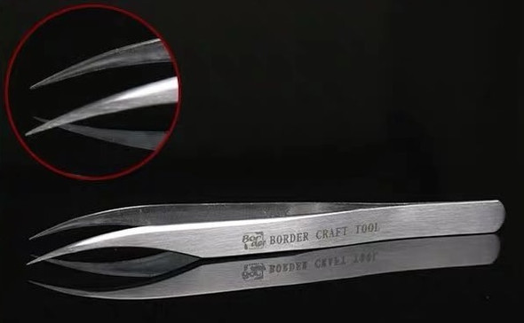 AK9161 HG Angled Stainless steel modeling Tweezers 02 (Thin Tip