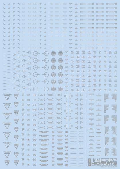 HiQ Parts 1/144 RB02 Caution Decal One Color Light Gray (1pc)