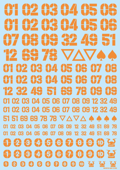 HiQ Parts DZ Number Decal Orange (1pc)