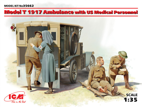 ICM 1/35 Model T 1917 Ambulance with US Medical Personnel
