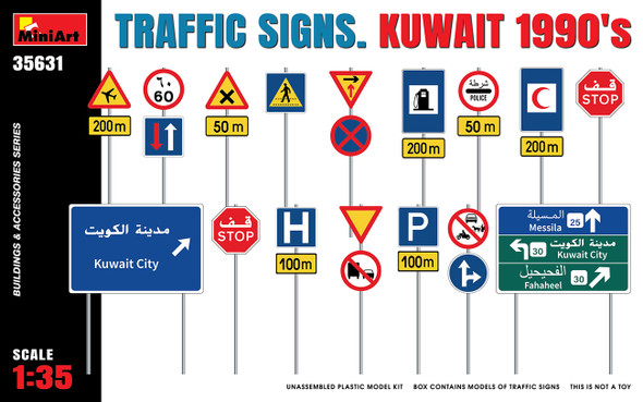 MiniArt 1/35 Scale Traffic Signs Kuwait 1990s Model Kit