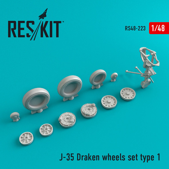 Res/Kit 1/48 Scale J-35 Draken Wheel Set Type 1