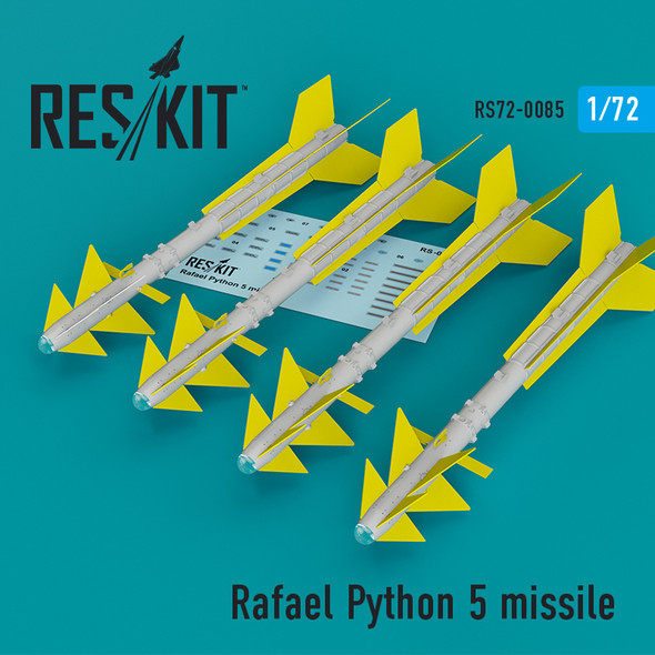 Res/Kit 1/72 Scale Rafael Python 5 Missile F-16I, F-16D, F-15I, Mirage F.1