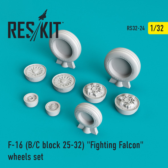 Res/Kit 1/32 Scale F-16 B/C Block 25-32 Fighting Falcon Wheel Set