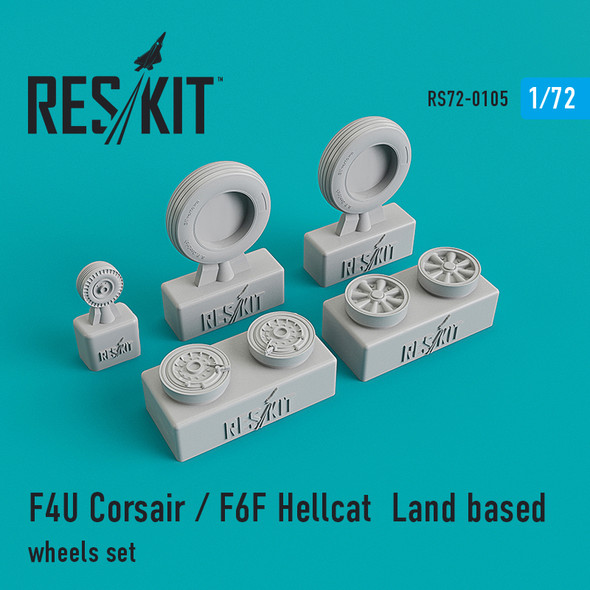 Res/Kit 1/48 Scale F4U Corsair / F6F Hellcat Land based Wheel Set