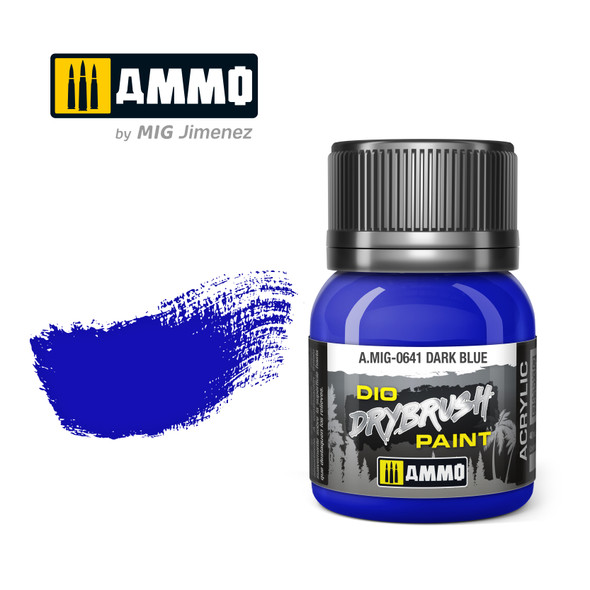 Ammo Mig Dio Drybrush Acrylic Paint 40ml - Dark Blue