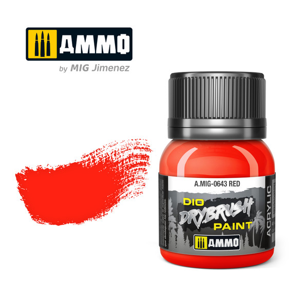 Ammo Mig Dio Drybrush Acrylic Paint 40ml - Red