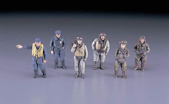 Hasegawa 1/48 Scale WWII Pilot Figure Set Japanese, German, US, British Pilot Figures Model Kit