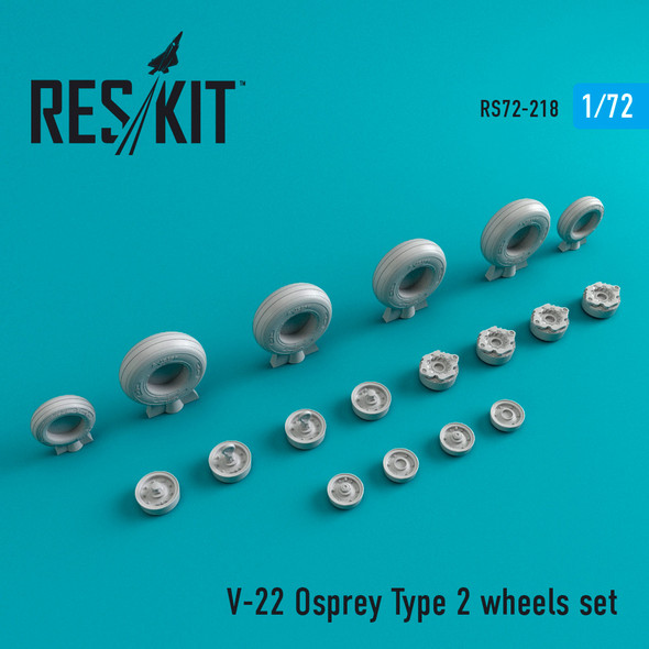 Res/Kit 1/72 Scale V-22 Osprey Type 2 Wheel Set