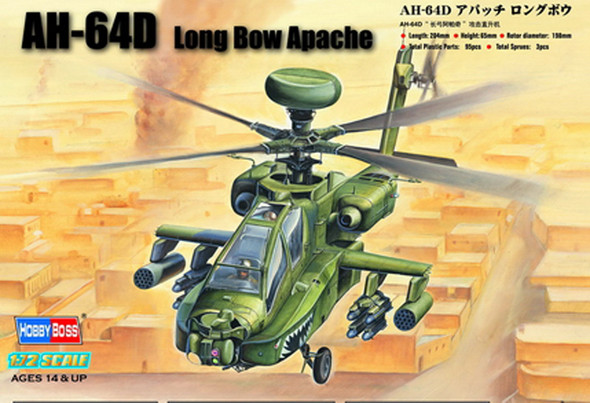 Hobby Boss 1/72 Scale AH-64D Long Bow Apache Model Kit