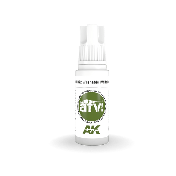 AK Interactive 3G Acrylics - AFV - Washable White Paint 17ml