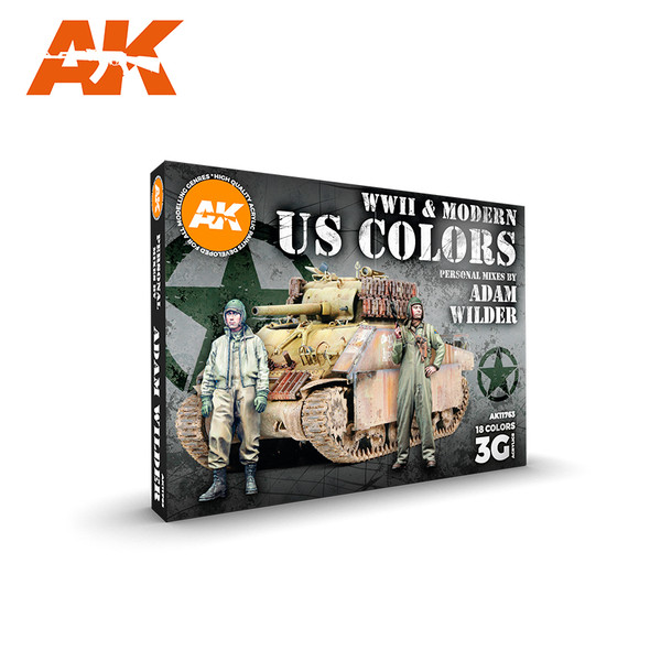 AK Interactive 3G Acrylics - Adam Wilder WWII & Modern US Colors Signature Set
