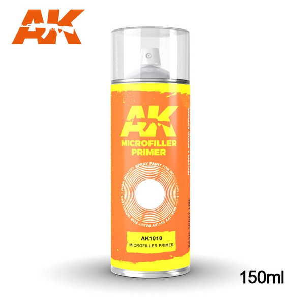 AK Interactive Sprays - Microfiller Primer 150ml (Includes 2 nozzles)