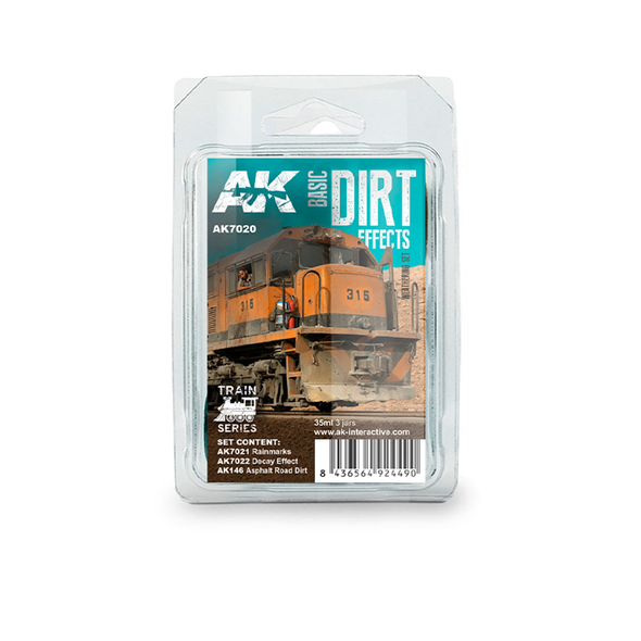 AK Interactive Weathering Paint Set - Basic Train Dirt Effects