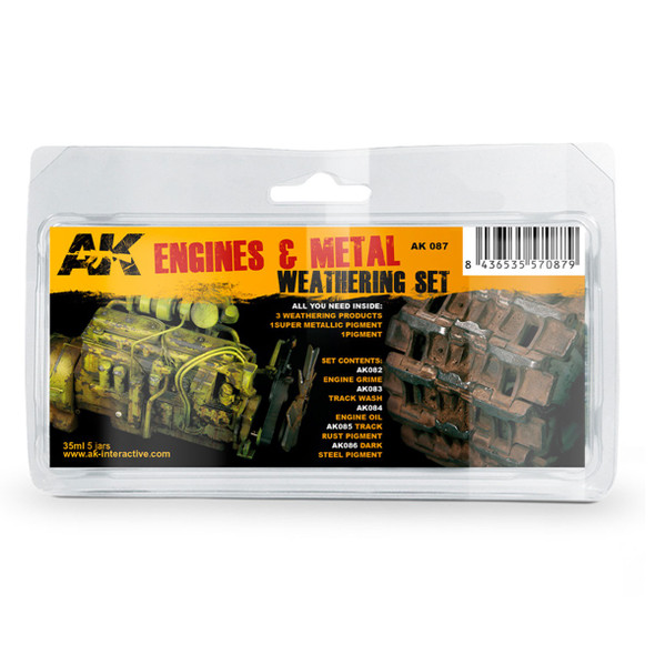 AK Interactive Weathering Paint Set - Engines and Metal