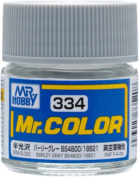 Mr. Hobby Mr. Color Acrylic Paint - C334 Barley Gray BS4800 18B21 (Semi-Gloss) 10ml