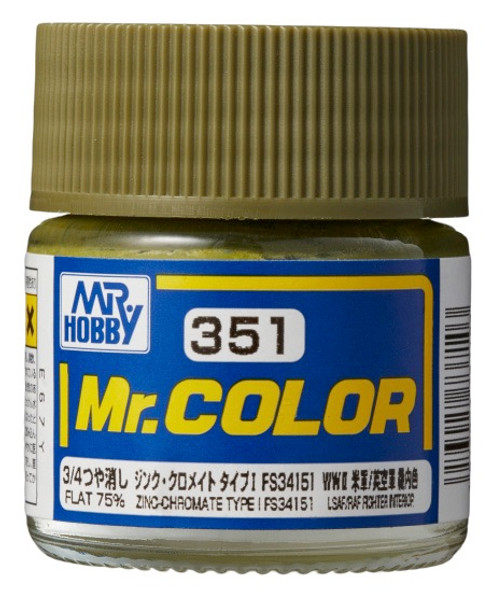 Mr. Hobby Mr. Color Acrylic Paint - C351 Zinc-Chromate Type FS34151 (US Army/Airforce Aircraft Interior) 10ml