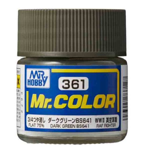 Mr. Hobby Mr. Color Acrylic Paint - C361 Dark Green BS641, WWII Mid-Late RAF Standard Color 10ml