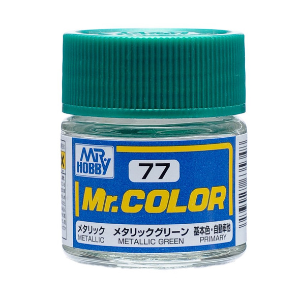 Mr. Hobby Mr. Color Acrylic Paint - C77 Metallic Green (Metallic/Primary Car) 10ml