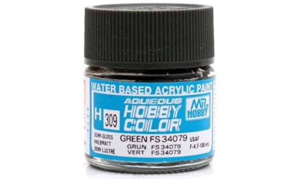 Mr. Hobby Aqueous Acrylic Color - H309 Semi Gloss Green FS34079 for Vietnam Camouflage 10ml