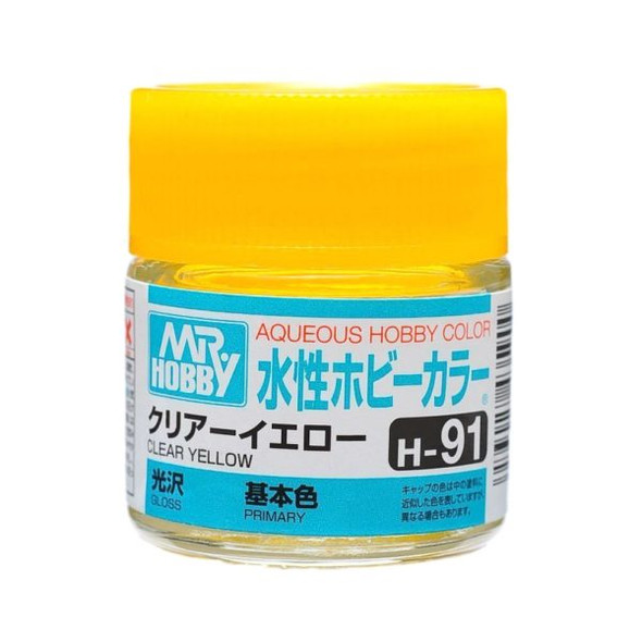 Mr. Hobby Aqueous Acrylic Color - H91 Gloss Clear Yellow 10ml