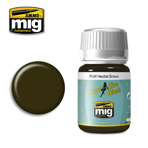 Ammo Mig Neutral Brown Panel Line Wash