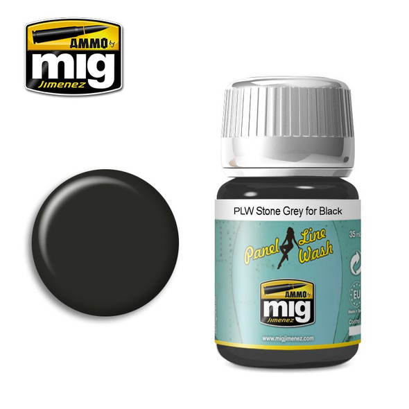 Ammo Mig Stone Grey for Black Panel Line Wash