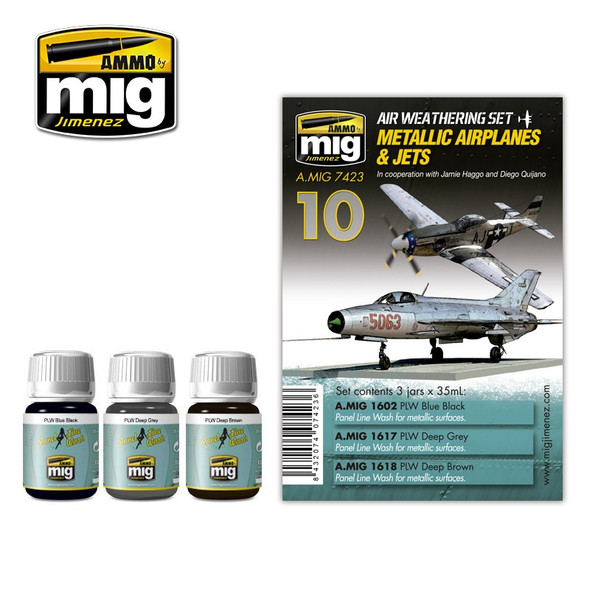 Ammo Mig Metallic Airplanes & Jets Air Weathering Set