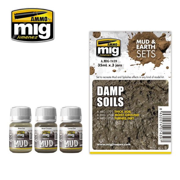 Ammo Mig Weathering Sets - Damp Soils Mud & Earth Set