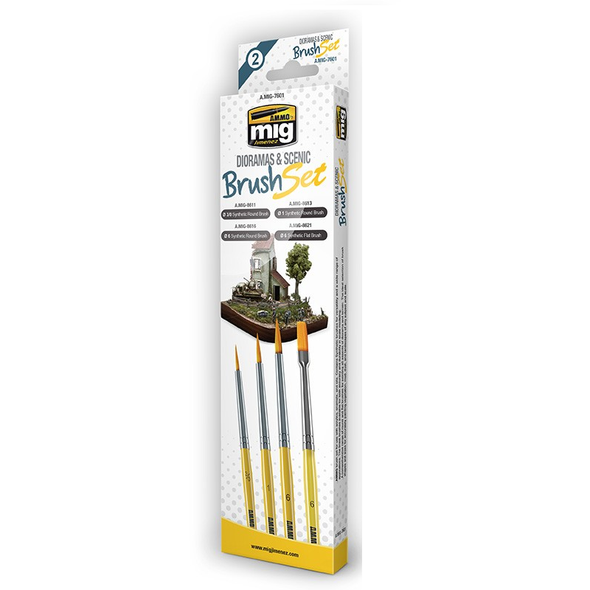 Ammo Mig Brush Sets - Dioramas & Scenic Brushes