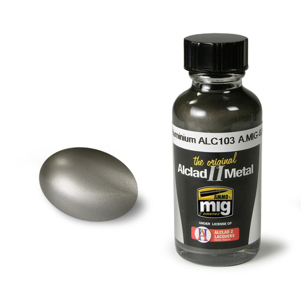 Ammo Mig Lacquers - Dark Aluminium Alclad Metallic Paint ALC103 30ml